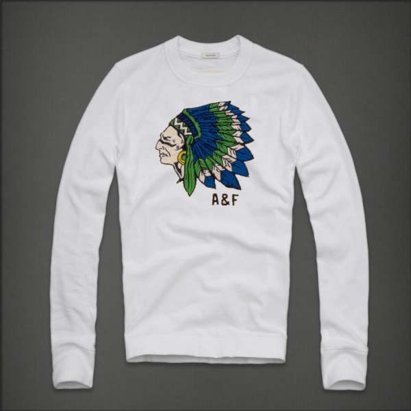 Abercrombie Fitch Hombres De Cuello Redondo Largo Remera AF5936